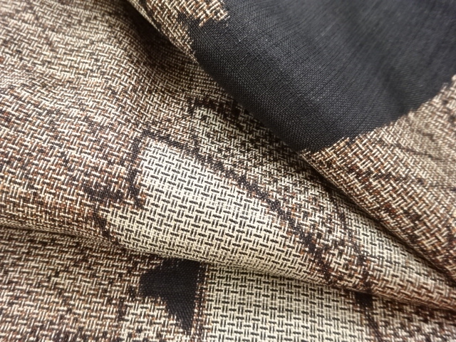  アンティーク　花模様織り出し本場村山泥大島紬長羽織